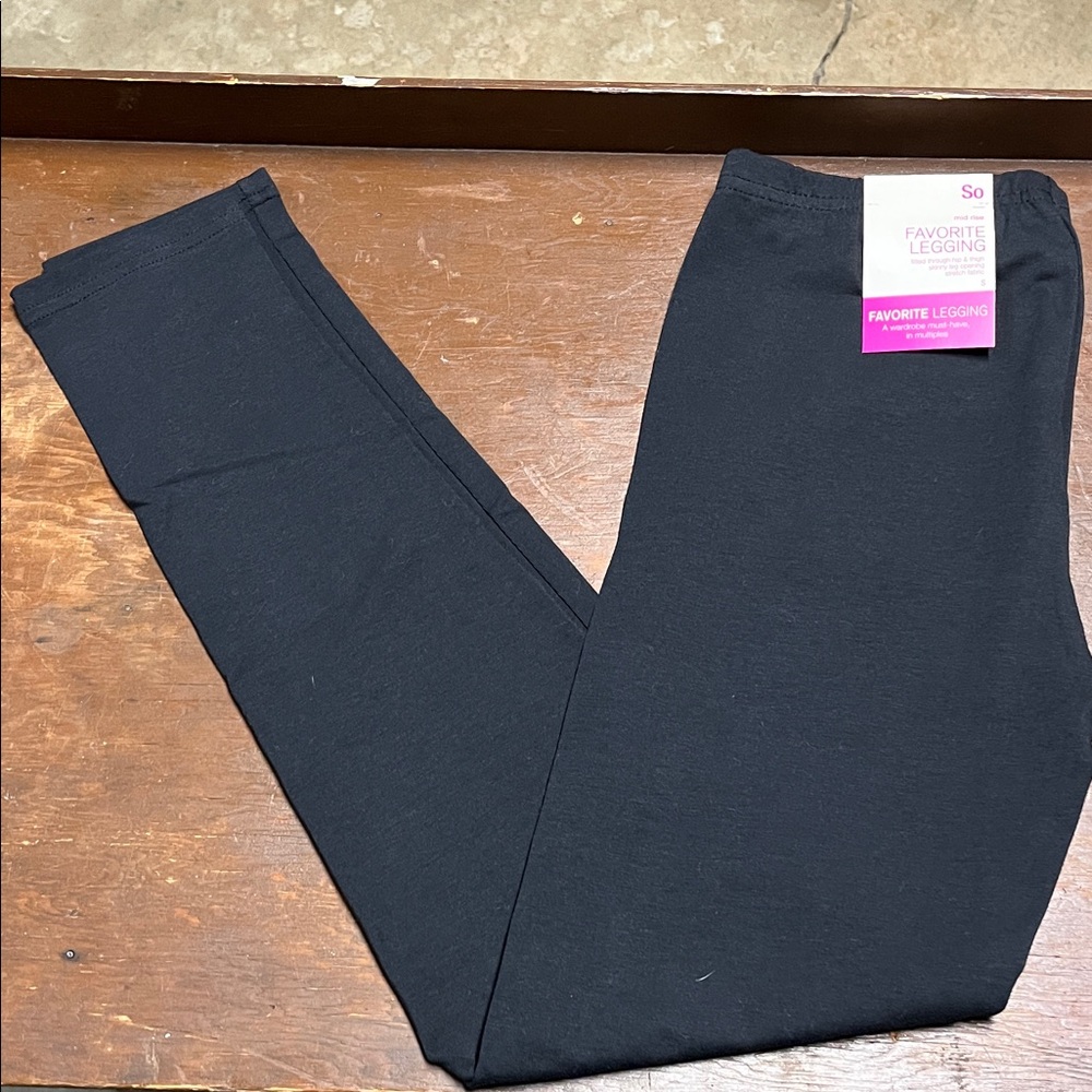 SO Mid Rise Black Leggings